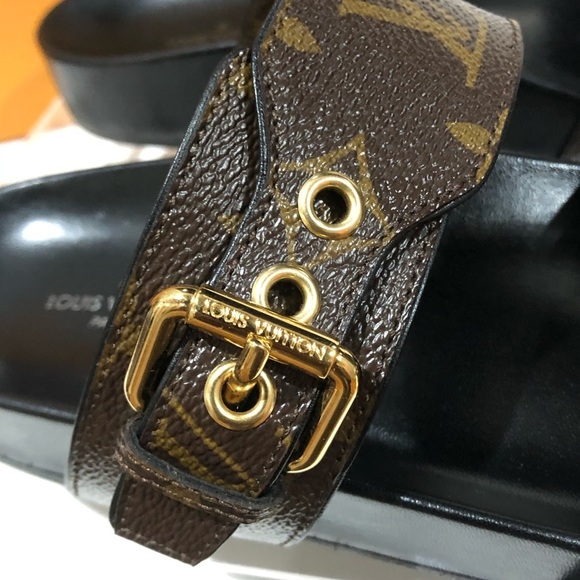 Authentic Louis Vuitton Monogram Bom Dia Sandal Slide On Mules Size 37 - Picture 11 of 17